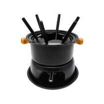 Conjunto de Fondue Preto para 6 Pessoas com Garfos 11 Peças