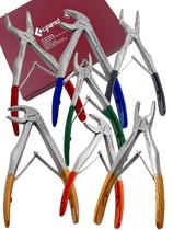 Conjunto de Fórceps Dentários Cynamed 7 Peças em Aço Inoxidável Alemão