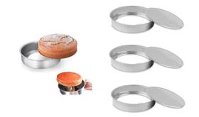 Conjunto De Forma Fundo Falso Fundo Removível Alumínio Grosso IF 35 Tamanho 1, 2 E 3