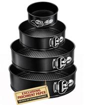Conjunto de Formas de Bolo com Fundo Removível Tellshun 4, 7, 9 e 10 Polegadas Antiaderente Conjunto de Formas de Bolo com Fundo Removível Tellshun 4, 7, 9 e 10 Polegadas Antiaderente