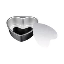 Conjunto De Formas De Bolo Em Forma De Coração 3 Peças De Alumínio Com Fundos Removíveis Para