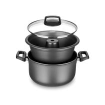 Conjunto de formas para pudim mta banho maria grafite 8968