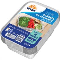 Conjunto de Formas Retangulares Alumínio 500 ml 10 Peças Tampa Cartão Forno e Freezer Conjunto de Formas Retangulares Alumínio 500 ml 10 Peças Tampa Cartão Forno e Freezer