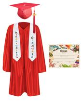 Conjunto de Formatura Jardim de Infância GraduationMall - Toga, Capelo e Estola 76 cm Conjunto de Formatura Jardim de Infância GraduationMall - Toga, Capelo e Estola 76 cm
