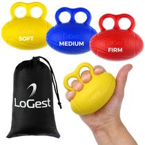 Conjunto de fortalecimento de mãos Logest, pacote de 3 com 3 níveis para terapia