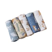 Conjunto De Fraldas De Algodão Muslin Macio Para Bebês Recém-Nascidos 5 Peças 60x60cm Da HappyFlute