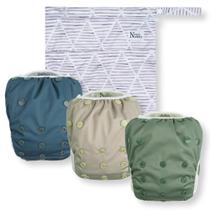 Conjunto de fraldas de natação Nora's Nursery Hamptons unissex, pacote com 3 Conjunto de fraldas de natação Nora's Nursery Hamptons unissex, pacote com 3