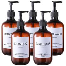 Conjunto de frascos de shampoo Mithrgrous recarregáveis com bomba de 500 mL (pacote com 5)