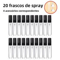 Conjunto De Frascos De Spray De Perfume Mini 5ml 20pcs Com Acessórios Frasco De Vidro Recarregável