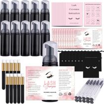 Conjunto de frascos e pincéis de shampoo Lash, 60 unidades e mais acessórios