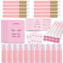 Conjunto de frascos e pincéis de shampoo Lash NailSlowee 52 unidades rosa