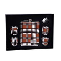 Conjunto de frascos Hip Flask em aço inoxidável retrô com funil e 4 Shot G Conjunto de frascos Hip Flask em aço inoxidável retrô com funil e 4 Shot G