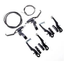Conjunto de freios V-brake Logan LB-919 com manetes preto Conjunto de freios V-brake Logan LB-919 com manetes preto