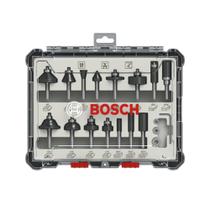 Conjunto de Fresas com 15 Peças Mistas Hastes de 1/4" Bosch