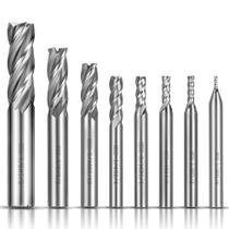 Conjunto de fresas de topo ASNOMY 4-Flute Straight HSS 1/8-1/2 polegadas, 8 unidades