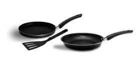 Conjunto De Frigideira E Panquequeira Preta 3 Peças Arnix
