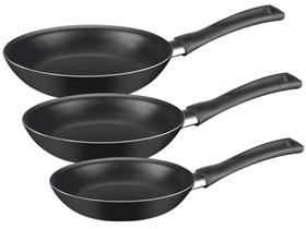 Conjunto de Frigideiras Antiaderente Rochedo Basic Preto 3 Peças