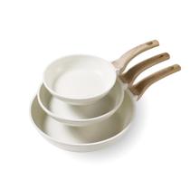 Conjunto de Frigideiras Antiaderentes CAROTE, Panela para Omelete, Frigideira Saudável de Granito Não Tóxica, Compatível com Indução, Cabo Resistente ao Calor, Livre de PFOA, Creme Branco, 20 cm + 25 cm + 30 cm Conjunto de Frigideiras Antiaderentes CAROTE, Panela para Omelete, Frigideira Saudável de Granito Não Tóxica, Compatível com Indução, Cabo Resistente ao Calor, Livre de PFOA, Creme Branco, 20 cm + 25 cm + 30 cm