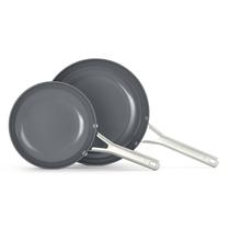 Conjunto de frigideiras Calphalon Ceramic Nonstick 8 e 10 Silver Ash Conjunto de frigideiras Calphalon Ceramic Nonstick 8 e 10 Silver Ash