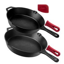 Conjunto de frigideiras de ferro fundido Cuisinel 25cm 30cm pré-temperado