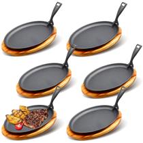 Conjunto de Frigideiras de Ferro Fundido FoldTier 27x18cm Prato para Fajita 6 peças Conjunto de Frigideiras de Ferro Fundido FoldTier 27x18cm Prato para Fajita 6 peças