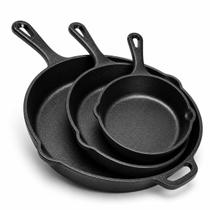 Conjunto de Frigideiras de Ferro Fundido Simple Chef 25, 20 e 16 cm - 3 Peças