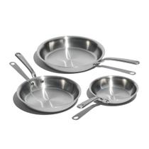 Conjunto de frigideiras feito em utensílios de cozinha de aço inoxidável de 5 camadas e 3 peças