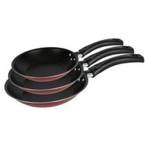 Conjunto de Frigideiras Francesa Antiaderente 18, 20 e 22 cm Preto e Cereja Luz Conjunto de Frigideiras Francesa Antiaderente 18, 20 e 22 cm Preto e Cereja Luz