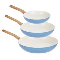 Conjunto de frigideiras GoodCook Healthy Ceramic Titanium, 3 peças, azul