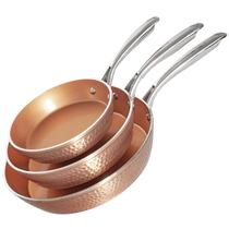 Conjunto de Frigideiras GOTHAM STEEL 8", 10" e 12" Antiaderente Cobre Conjunto de Frigideiras GOTHAM STEEL 8", 10" e 12" Antiaderente Cobre