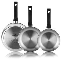 Conjunto de Frigideiras Magefesa Essencial Inox 18 cm + 24 cm + 26 cm Indução Conjunto de Frigideiras Magefesa Essencial Inox 18 cm + 24 cm + 26 cm Indução