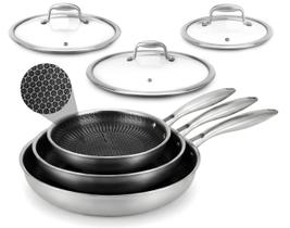 Conjunto de Frigideiras NutriChef 8", 10", 12" Antiaderente em Aço Inoxidável Conjunto de Frigideiras NutriChef 8", 10", 12" Antiaderente em Aço Inoxidável