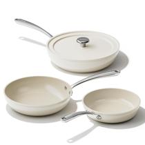 Conjunto de frigideiras Redchef, cerâmica antiaderente, 4 peças, bege