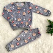 Conjunto de Frio Blusa e Calça Infantil em Fleece Peludinho Soft Masculino e Feminino Inverno - Mini Pupu