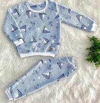 Conjunto de Frio Blusa e Calça Infantil em Fleece Peludinho Soft Masculino e Feminino Inverno