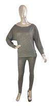 Conjunto De Frio Feminino Blusa Canoa Calça Comfy - Lanzinha