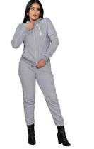 Conjunto De Frio Feminino Moletom Blusa Manga Longa Canguru e Calça Moda Inverno