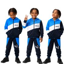 Conjunto De frio Infantil E Juvenil Menino Inverno Calça e Casaco - CONJUNTO BLUE
