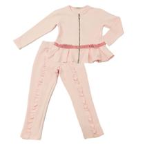 Conjunto De Frio Infantil Menina Jaqueta Laços E Calça Moda