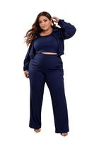 Conjunto De Frio Inverno Feminino Plus Size Casaco Manga Longa e Calça Conjunto De Frio Inverno Feminino Plus Size Casaco Manga Longa e Calça