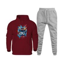 Conjunto de Frio Moletom Abrigo Masculino Blusa Canguru e Calça Quentinha Com Bolso 70% Algodão