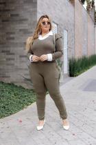 conjunto de frio verde militar Plus size