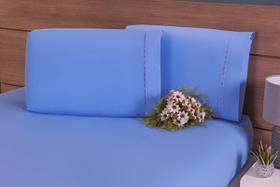 Conjunto De Fronhas 100% Algodão 200 Fios 4 Peças Azul