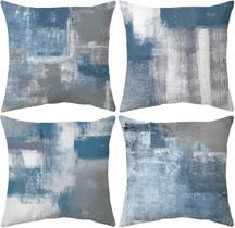Conjunto de fronhas Balaena Blue/Grey Abstract Art 40x40cm x4 Conjunto de fronhas Balaena Blue/Grey Abstract Art 40x40cm x4