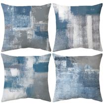 Conjunto de fronhas Balaena Blue/Grey Abstract Art 45 x 45 cm (4 unidades) Conjunto de fronhas Balaena Blue/Grey Abstract Art 45 x 45 cm (4 unidades)