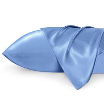 Conjunto de fronhas Bedsure King Size Satin Sky Blue 20x36 polegadas, 2 unidades Conjunto de fronhas Bedsure King Size Satin Sky Blue 20x36 polegadas, 2 unidades