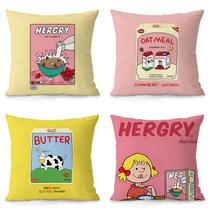 Conjunto de fronhas Cute Cartoon Food Pattern 35x35 cm (conjunto de 4)