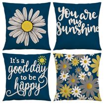 Conjunto de fronhas Daisy Floral Motivational Quote x4
