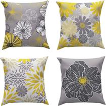 Conjunto de fronhas Daisy Geometric Linen 45x45cm (conjunto de 4)