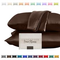 Conjunto de fronhas de cetim Elegant Comfort Silky King Chocolate Conjunto de fronhas de cetim Elegant Comfort Silky King Chocolate